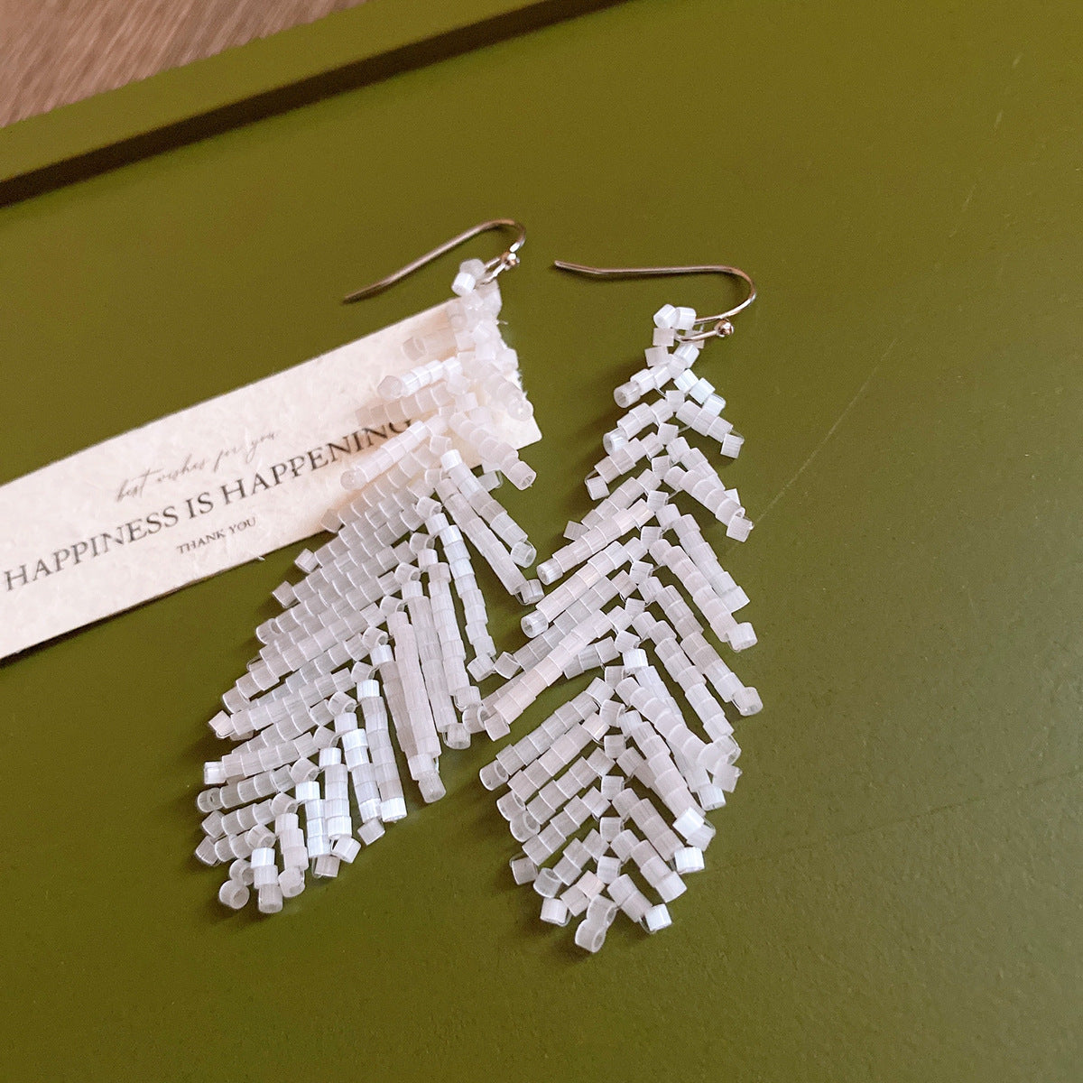 Beach Vacation Style Silver Needle Tassel Earrings Fashion Versatile Sweet Dopamine Earrings High-end Niche Earrings for Women