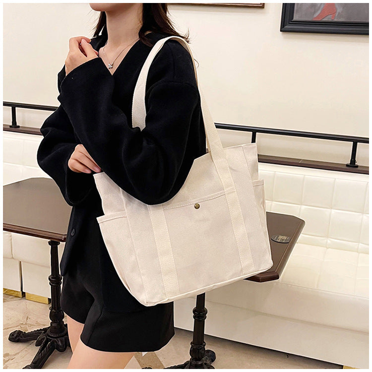 Large Capacity Tote Canvas Bag for Work and Going out Good-looking Commuter's All-Matching Art Student Book One Shoulder Bag Bag