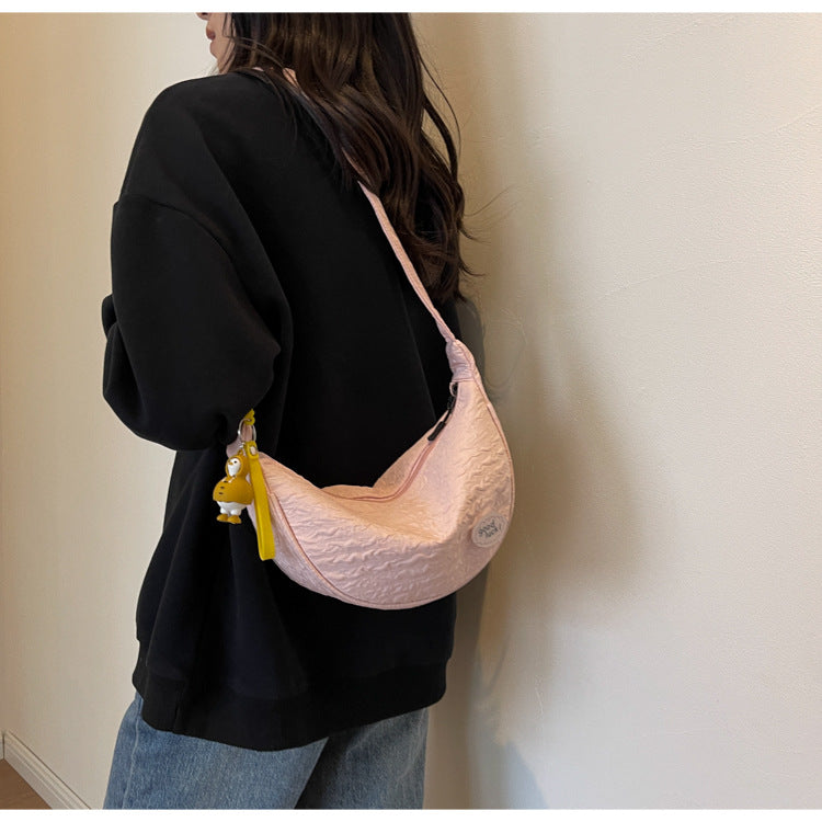 Cute and Versatile Niche Canvas Small Bag for Women2023New Women's Bag Korean Version Crossbody Bag Fashion Single Shoulder Dumpling Bag