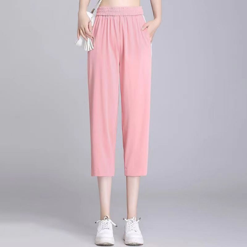 Ice Silk Quick-Dry Pants for Women2025Summer New Trendy Sports Pants Casual Harem Thin Seven-point Women's Pants