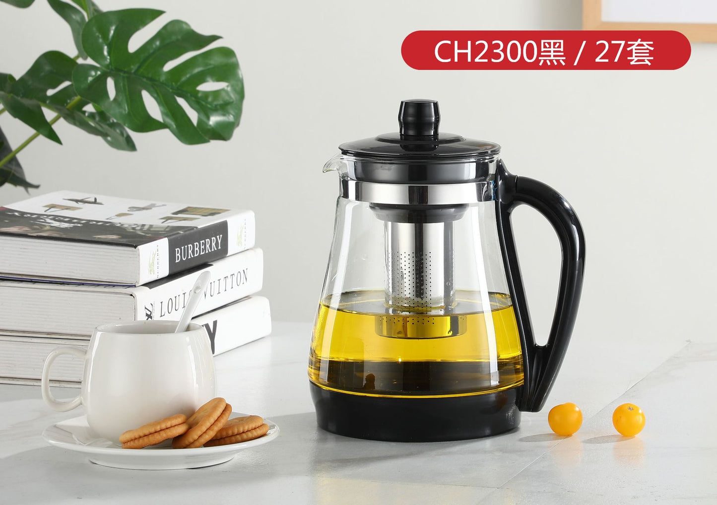 Large Capacity Glass Teapot Kung Fu Tea Brewing Pot Household Kettle Single Pot Heat Resistant Filter Tea Maker Flower Tea Tea Set