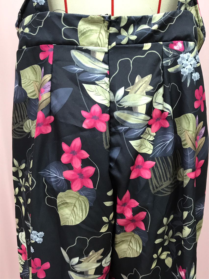Independent Station European and American2025New Amazon Four-Color Polka Dot Wide-Leg Pants Long Pants Digital Print Backless Jumpsuit