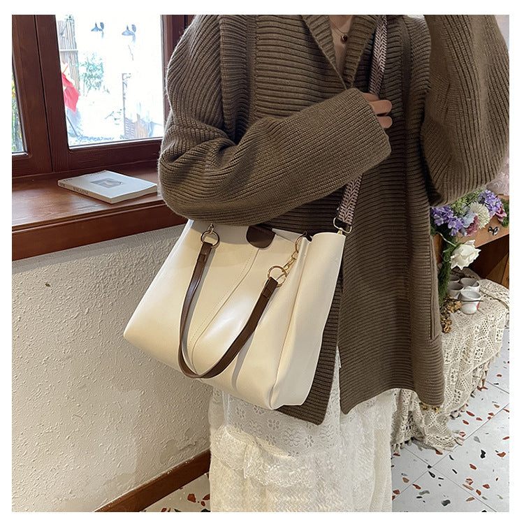 Women's two-piece large capacity bag set2024New Fashion Commuting Handbag Simple Casual Shoulder Tote Bag for Women