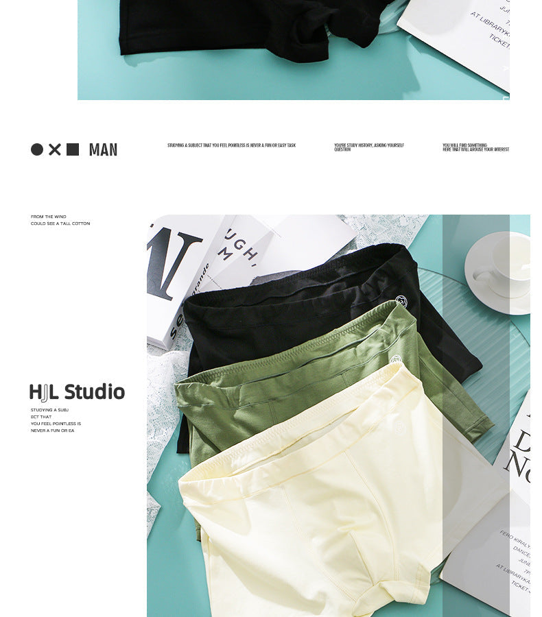 Huajie Long Solid Color Cotton Underwear Men's Underwear Slim Fit Boxer Briefs Simple Breathable Men's Comfortable Boxer Briefs Wholesale http://detail.1688.com/offer/783105309256.html