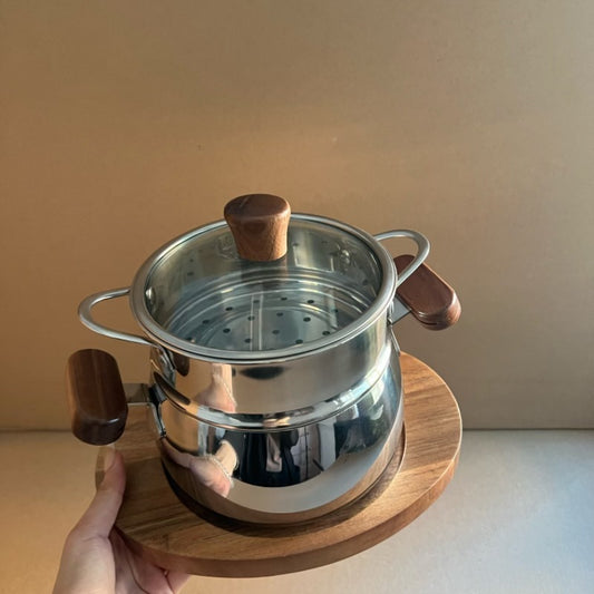 For one person316Stainless Steel Baby Food Supplement Pot Small Milk Pot Household Baby Steaming and Cooking Integrated Soup Pot Steamer