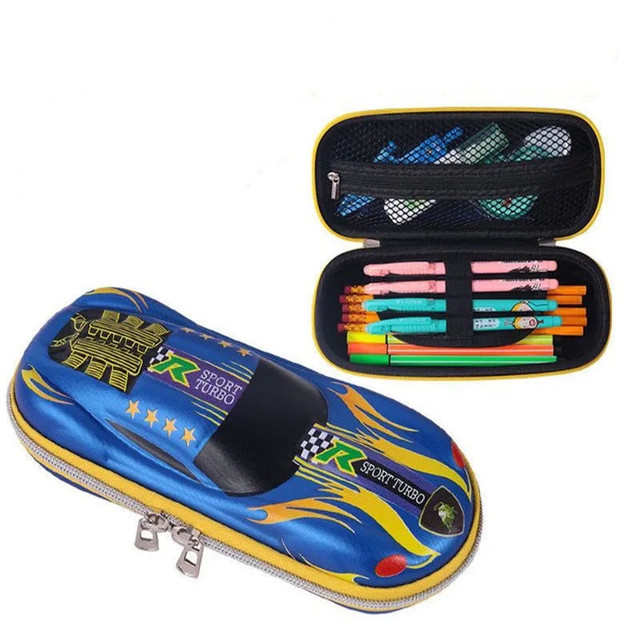 3D Racing car Pencil cases Cartoons school pencil case for c