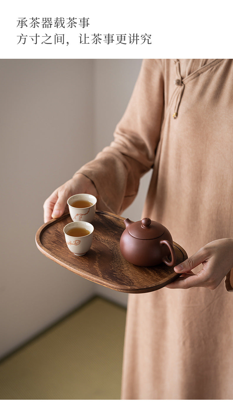 Walnut Tea Tray Minimalist Dry Tea Tray Cup Storage Tray Chinese Style Candy Dessert Fruit Tray Tea Room Tea House Wholesale
