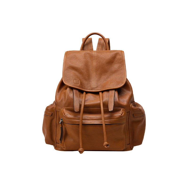Qiu Zhen Vegetable-Tanned Sheepskin Self-Travel Backpack Travel Lightweight Casual Retro Genuine Leather Large Capacity Backpack Unisex http://detail.1688.com/offer/969513720056.html