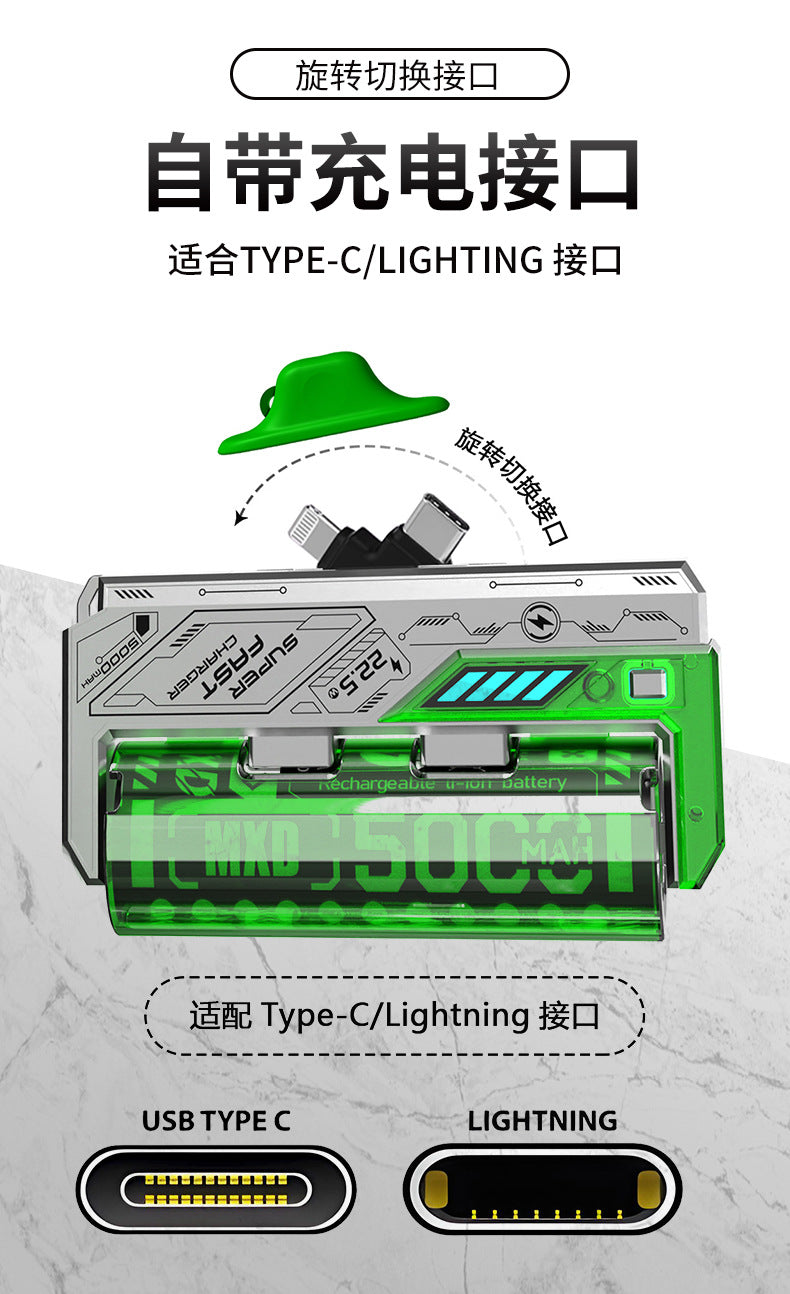 New Compact Cartridge Replacement Mobile Power Bank Large Capacity Super Fast Charging New National Standard3C Convenient Portable Power Bank