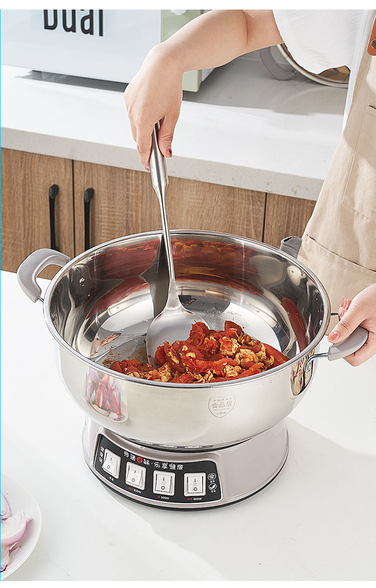 Electric Heating Pot Multi-Functional Household304Thickened Multi-Use Pot Electric Frying Pan Rice Cooker Plug-in Integrated Electric Cooking Pot for Dormitory