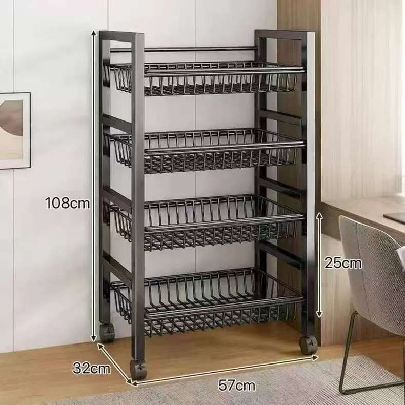 Kitchen Vegetable Basket Floor-standing Storage Rack Multi-layer Storage Vegetable and Fruit Rack Multi-functional Household Storage Basket
