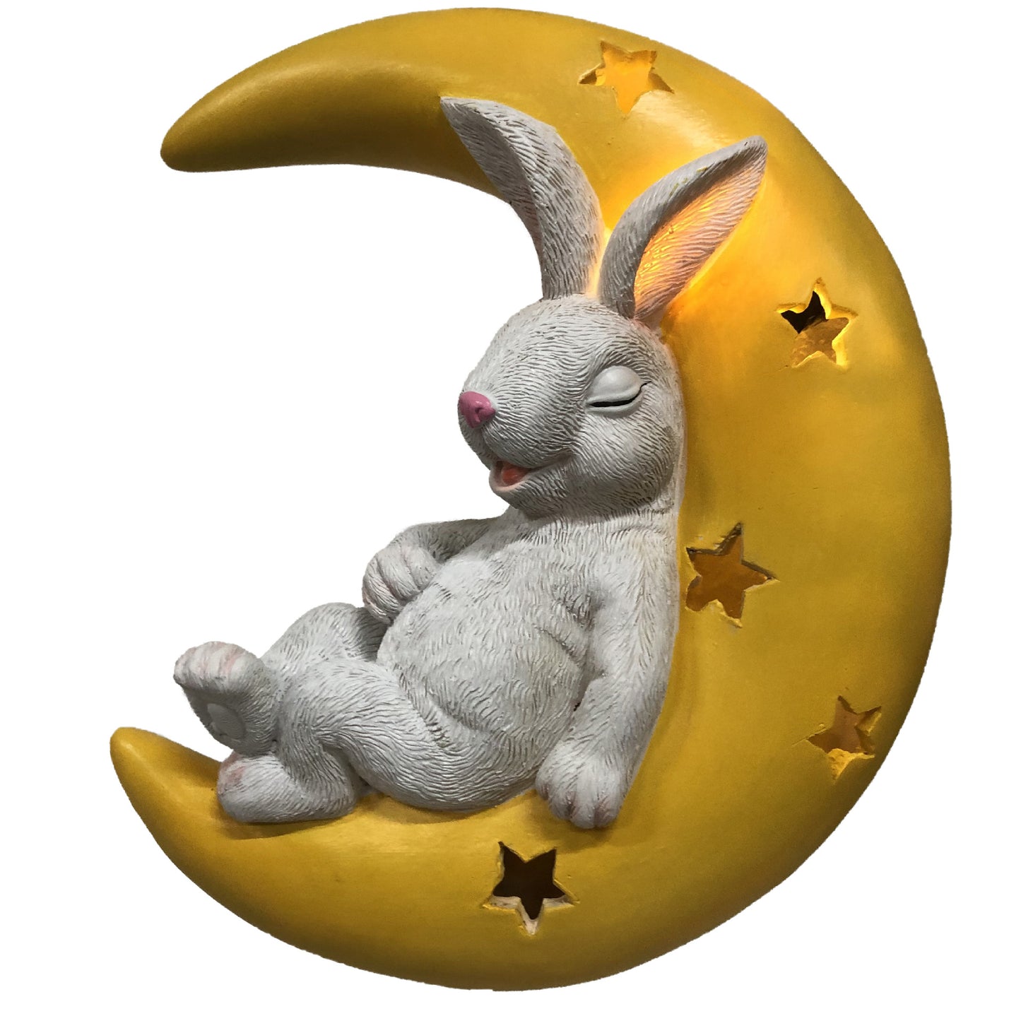 Cute Rabbit Moon Solar Pendant Outdoor Garden Courtyard Tree Hanging Balcony Pipe Kindergarten Decoration Ornament