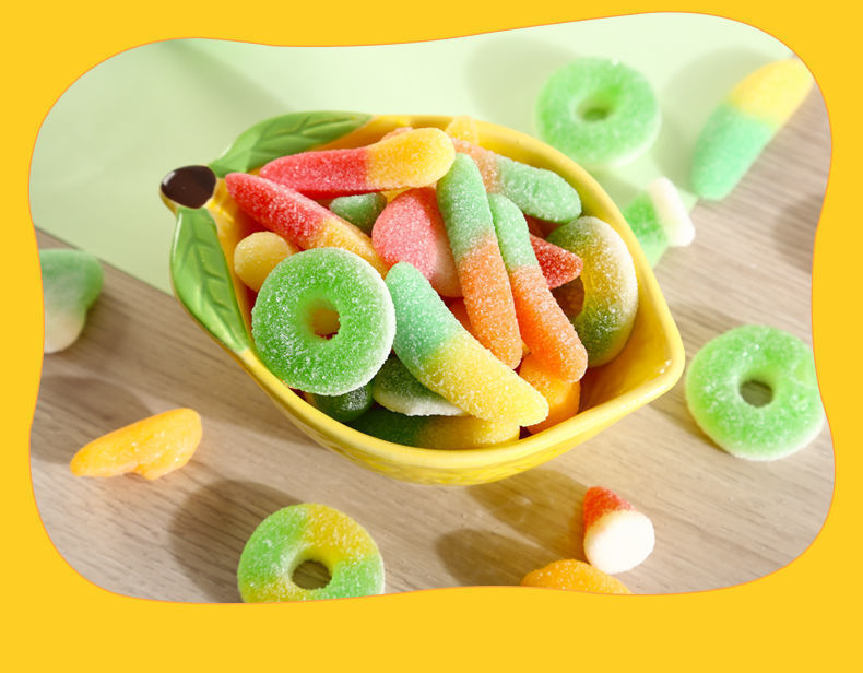 【3.9Grab1Bag】Snack Symbol Sour Sand Bursting Oil-Coated Fruit Flavor Gummy Candy Soft Candy Mixed Craving-Relieving Snacks