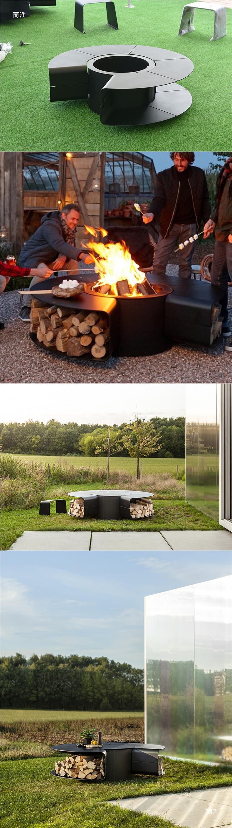 Courtyard Fire Pot Garden BBQ Table Outdoor Furniture Home Barbecue Grill Iron Art Fire Pit Bonfire Stove
