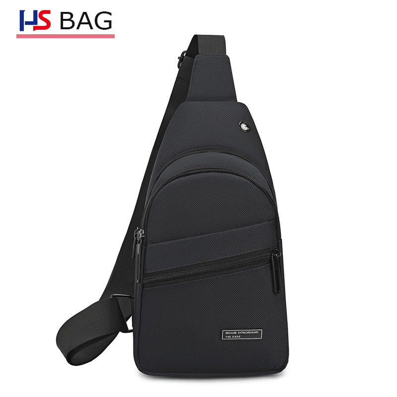 Silk Chest Bag Autumn New Large Capacity Casual Men's Bag Lightweight Simple Water-Resistant Oxford Cloth Crossbody Backpack