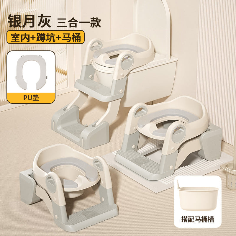 【Same Low Price】Children's Toilet Step Ladder Foldable Baby Potty Training Aid Boys and Girls Infant Handrail Toilet Step Ladder