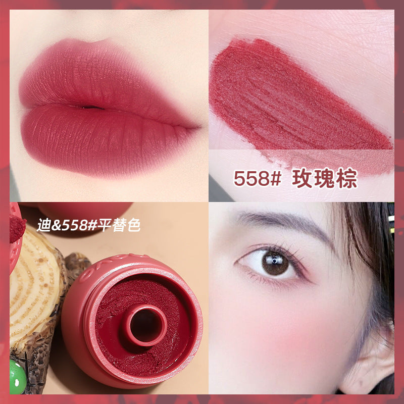 NOVO Little Mushroom Milk Jar Lip Mud Lip Jelly Velvet Matte Waterproof Lipstick Not Easy To Fade Non-stick Cup Lipstick Makeup