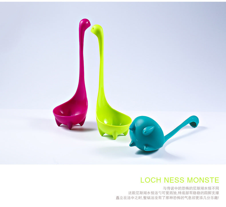 Amazon Creative Loch Ness Monster Spoon Cartoon Food Grade Plastic Spoon Kitchen Tool Manufacturer Wholesale
