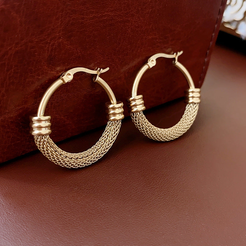 Silver Needle Metal Earrings High-end Simple Stud Earrings Fashion Versatile Light Luxury Unique Niche Earrings Yiwu Wholesale