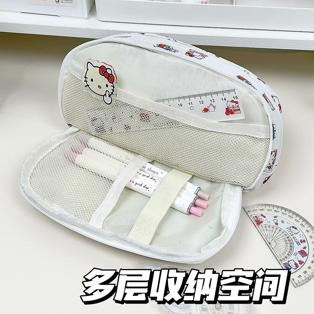 School Opening Season ins Good-looking kitty Cat Flip Pen Bag Multi-layer Stationery Box Large Capacity Student Pencil Storage Bag http://detail.1688.com/offer/939078878829.html