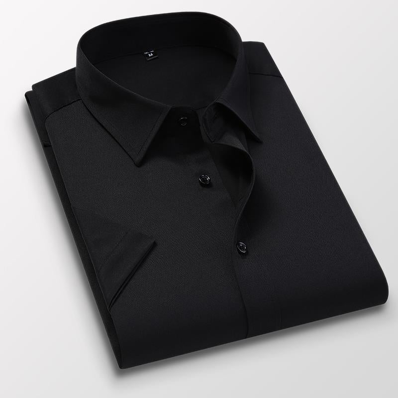 Men's Non-Iron Shirt Plus Size Breathable Business Casual Korean Style Slim Fit Shirt Professional Wear White Long Sleeve Shirt