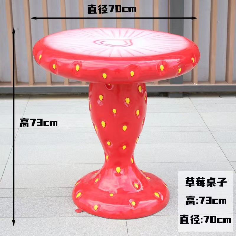 Outdoor fiberglass mushroom table and chair ornament Yard Table Courtyard Garden Kindergarten Garden Landscape Sculpture Ornament