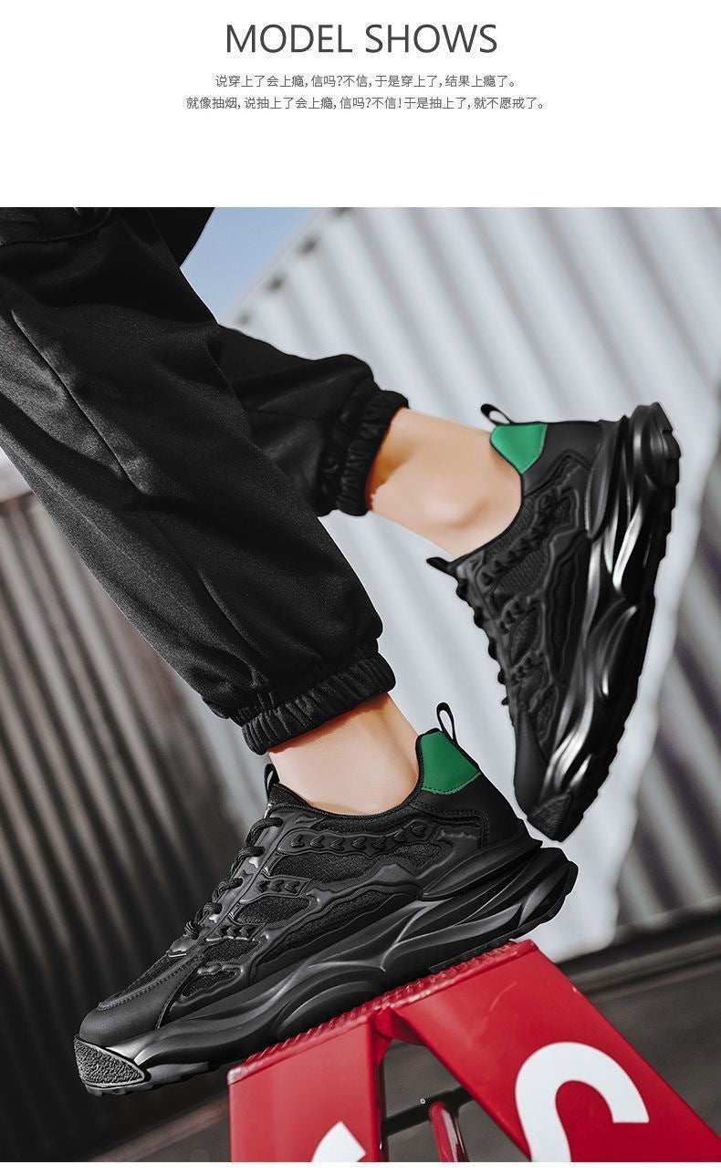 New Fashion Versatile Dad Sneakers2024Summer Trend Thick-Soled Height-Increasing Men's Shoes Mesh Breathable Casual Sneakers