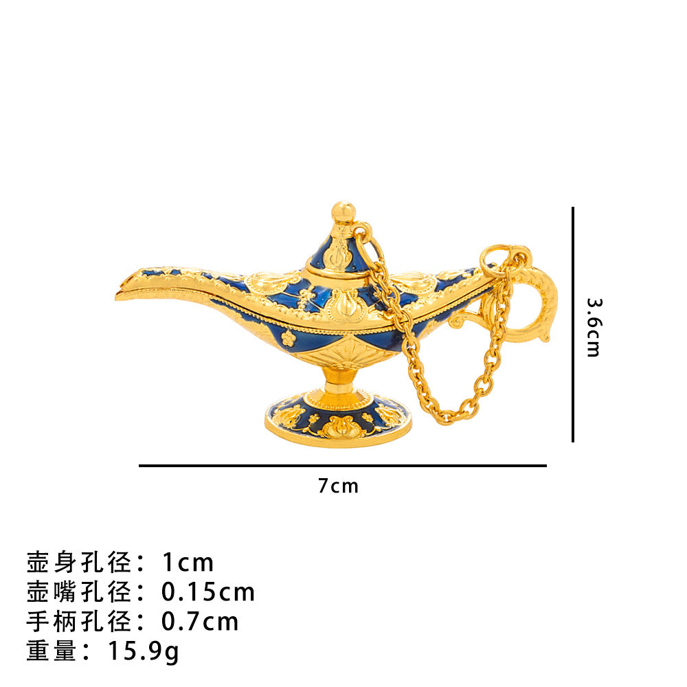Cross-Border Hot Item Xiyin Aladdin's Magic Lamp Small Alloy Decorative Ornaments Crafts Pattern Magic Lamp