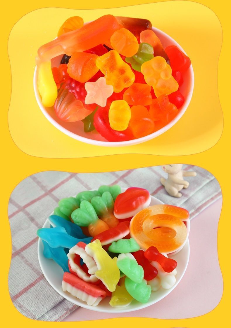 【3.9Grab1Bag】Snack Symbol Sour Sand Bursting Oil-Coated Fruit Flavor Gummy Candy Soft Candy Mixed Craving-Relieving Snacks