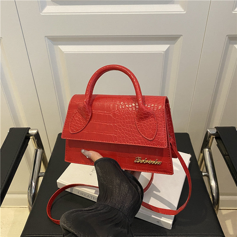 Korean style stone pattern single shoulder bag for women2025New Textured Handheld Small Square Bag Versatile Fashion Simple Crossbody Bag