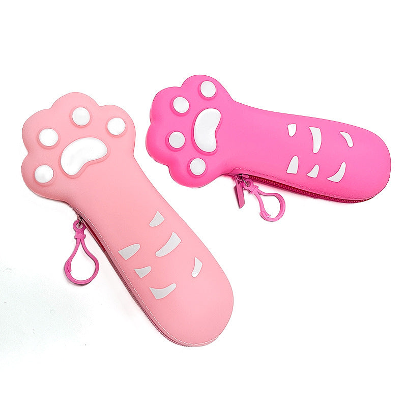 Leden Silicone Cat Paw Pencil Case Study Supplies Pencil Box Good Stationery Box Elementary School Student Stationery Bag Creative Stationery http://detail.1688.com/offer/857407678709.html