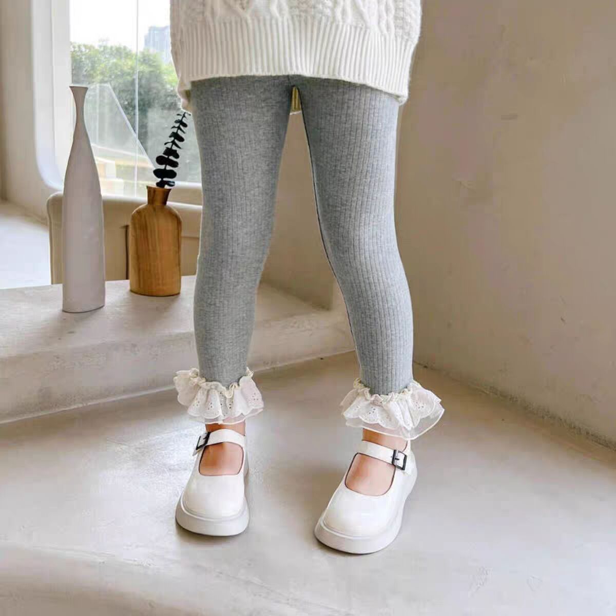 【Sweet Little Chef】Korean Children's Clothing Baby Girl 3D Rabbit Cardigan Sweater Jacket Ball Leggings Two-Piece Set