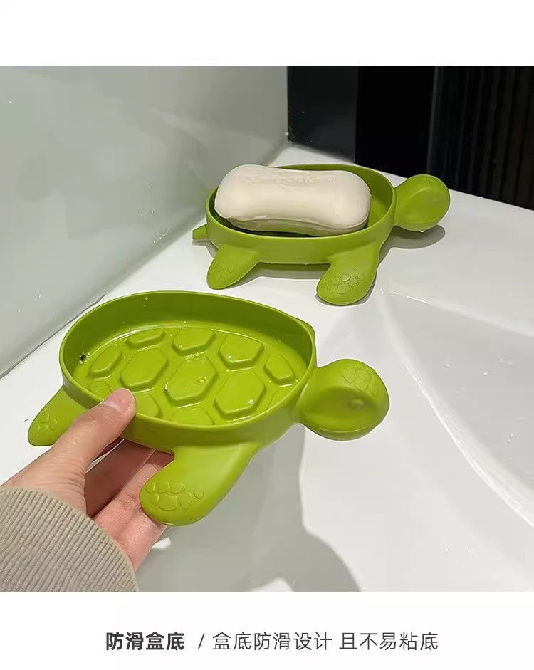 Green Little Turtle Soap Box Cartoon Soap Box Dormitory Bathroom High-end Draining Soap Box Creative Soap Box Manufacturer