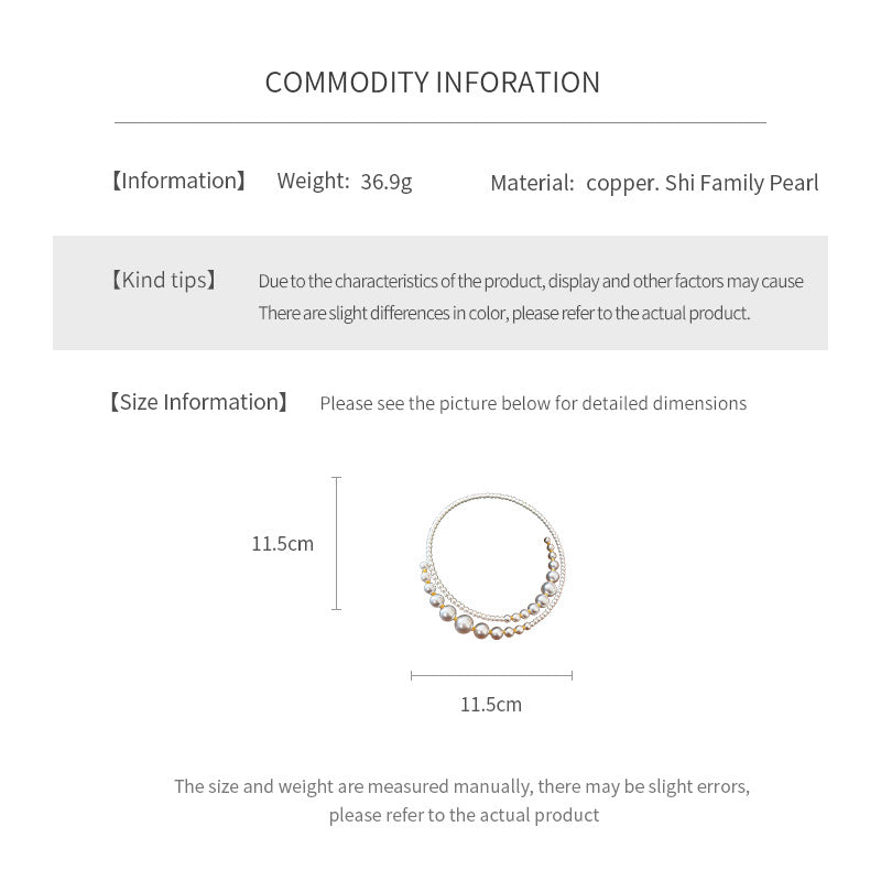 Irregular Cross Pearl Choker Versatile High-End Fashion Collarbone Chain French Retro Light Luxury Necklace for Women