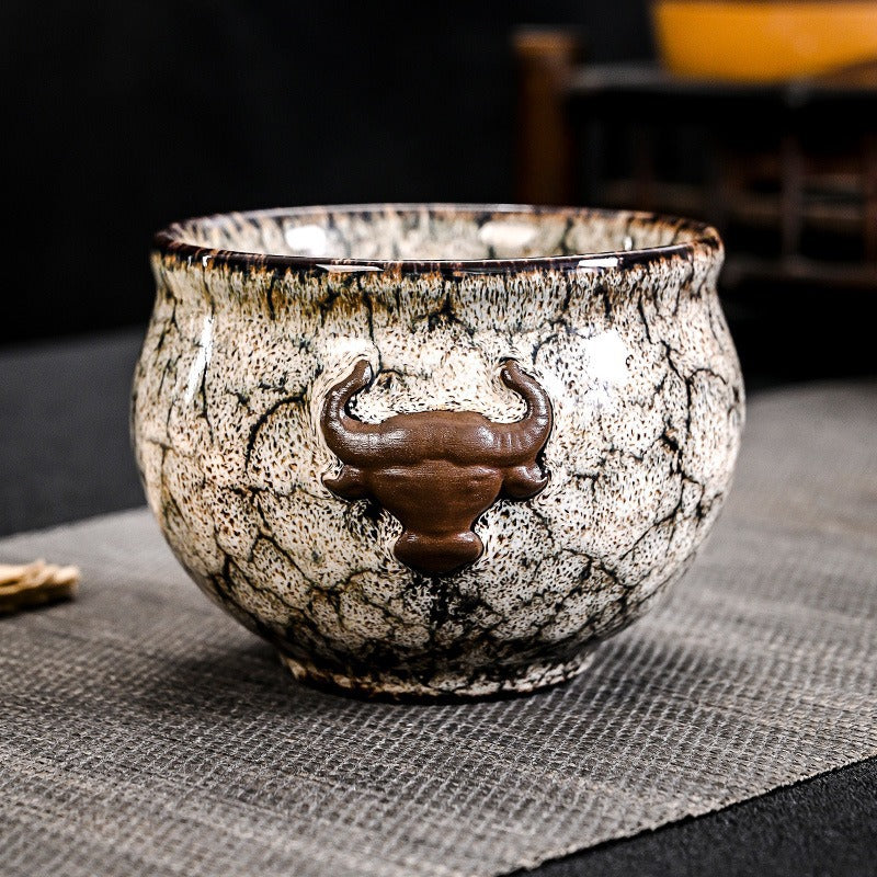 Kiln Change Five Elements Cup Kung Fu Tea Cup Large Capacity Exclusive Master Cup Tasting Cup Tea Bowl High-end Commemorative Tea Cup Gift Box
