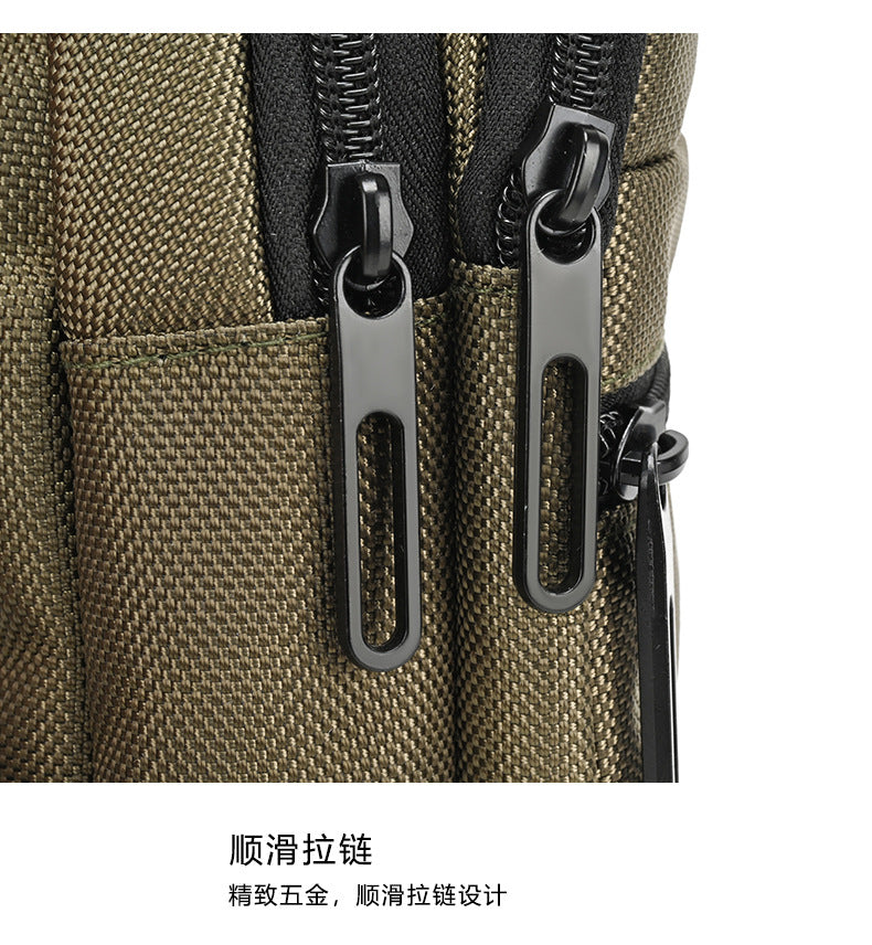 Silk Chest Bag Autumn New Large Capacity Casual Men's Bag Lightweight Simple Water-Resistant Oxford Cloth Crossbody Backpack