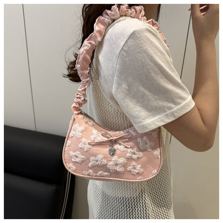 French Niche Bag for Women2025Summer New Fashion ins Sweet Cool Girl Versatile Fashion Single Shoulder Bag Underarm Bag