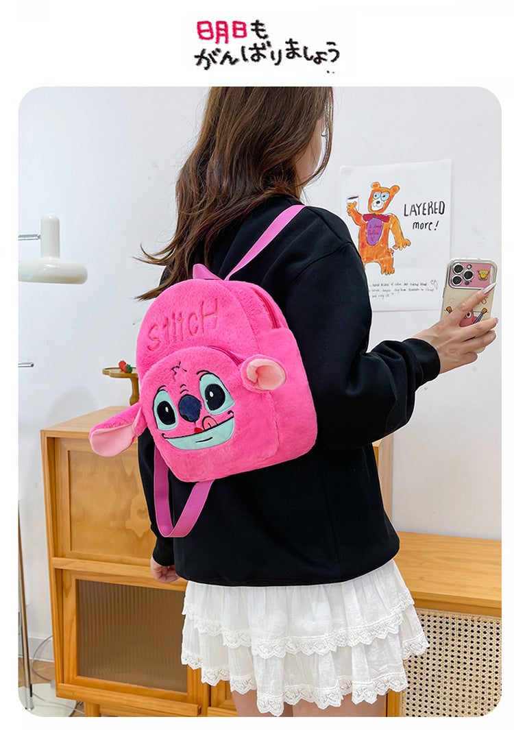 New Stitch Plush Toy Double-Back Cute Children's Large Capacity Backpack for Outings http://detail.1688.com/offer/957031023505.html