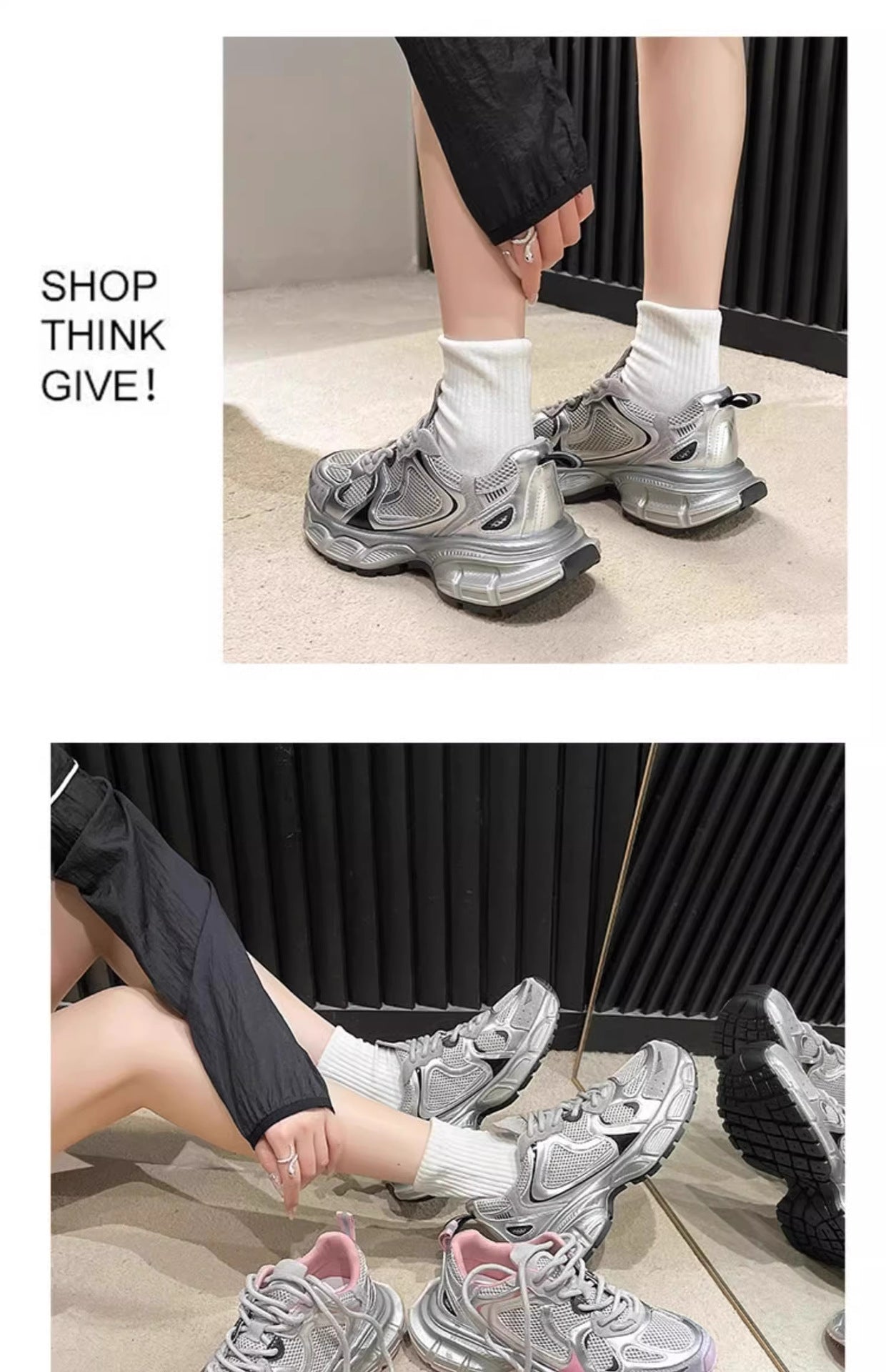 Girls' Dad Shoes Spring and Autumn New Style2024Children's Shoes Mesh Breathable Sports Shoes Medium and Large Children's Running Shoes