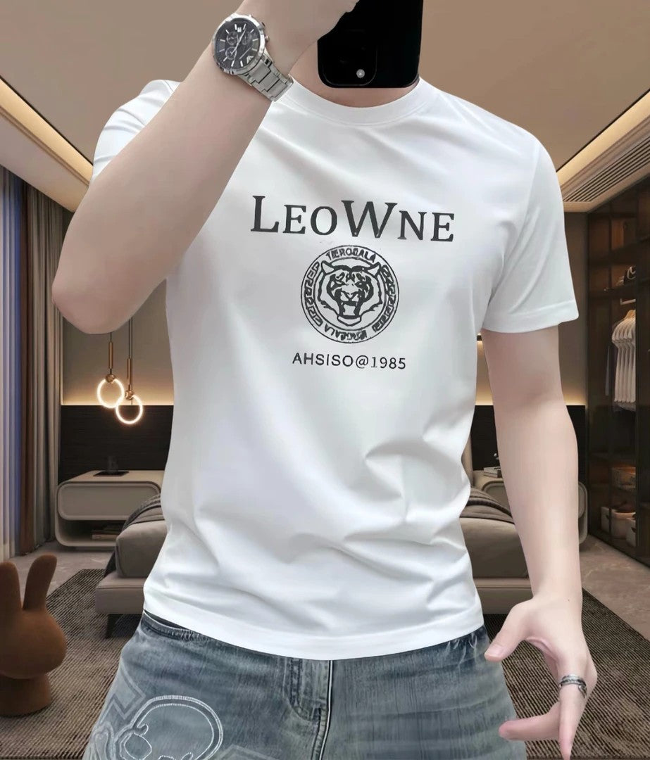 2025New Summer High-End Short Sleeve t Men's Round Neck Loose Fit Plus Size T-Shirt Versatile Top ins Fashion Brand