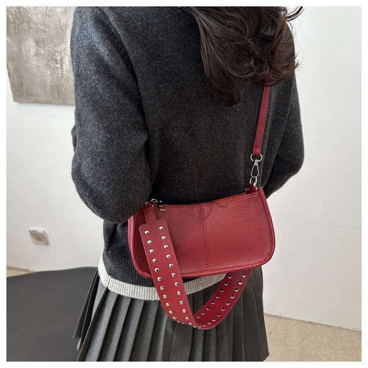 Crossbody Pouch2025Spring New Underarm Bag Niche Handbag Versatile Commuter Single Shoulder Underarm Rivet Women's Bag