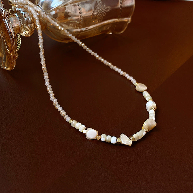 Baroque Freshwater Pearl Necklace Simple Elegant Colorful Beaded Collarbone Chain Niche Light Luxury High-End Sense Necklace for Women