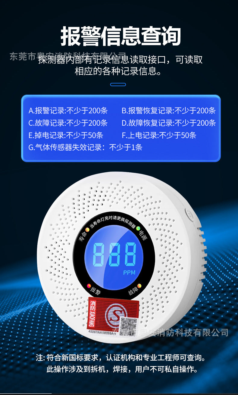 Carbon Monoxide Alarm Household Indoor Coal Smoke Honeycomb Coal Coal Stove Leakage Poisoning co Gas Detector