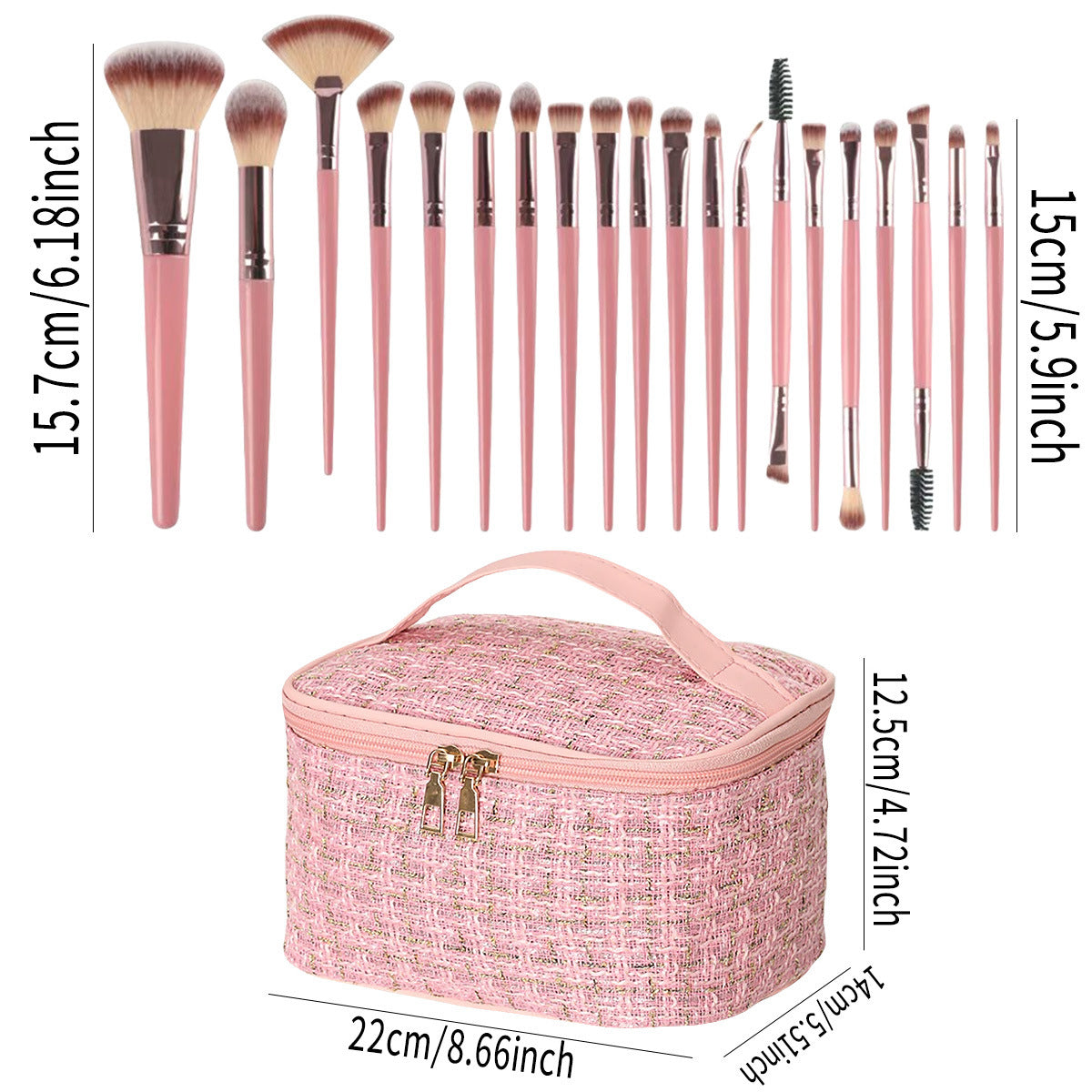 Cross-Border40Set of Beauty Tools with Travel Makeup Bag, Complete Makeup Brush and Powder Puff Set for Pre and Post Makeup