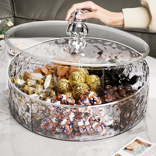 Dried Fruit Plate New Model for Living Room Coffee Table Home Use Light Luxury High-end Exquisite Compartmented Nut Candy Box Snack Display Tray