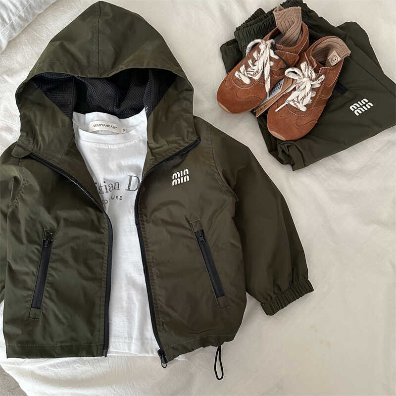 Sweet Little Chef Children's Set2025Autumn New Boys and Girls Hooded Letter Set Baby Workwear Two-Piece Set Trendy