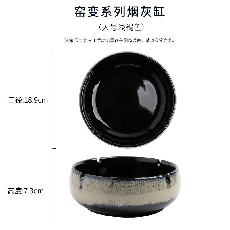 Large Ashtray Creative Personality Ceramic Ashtray Home Retro Chinese Style Living Room Light Luxury Office Trendy Ashtray