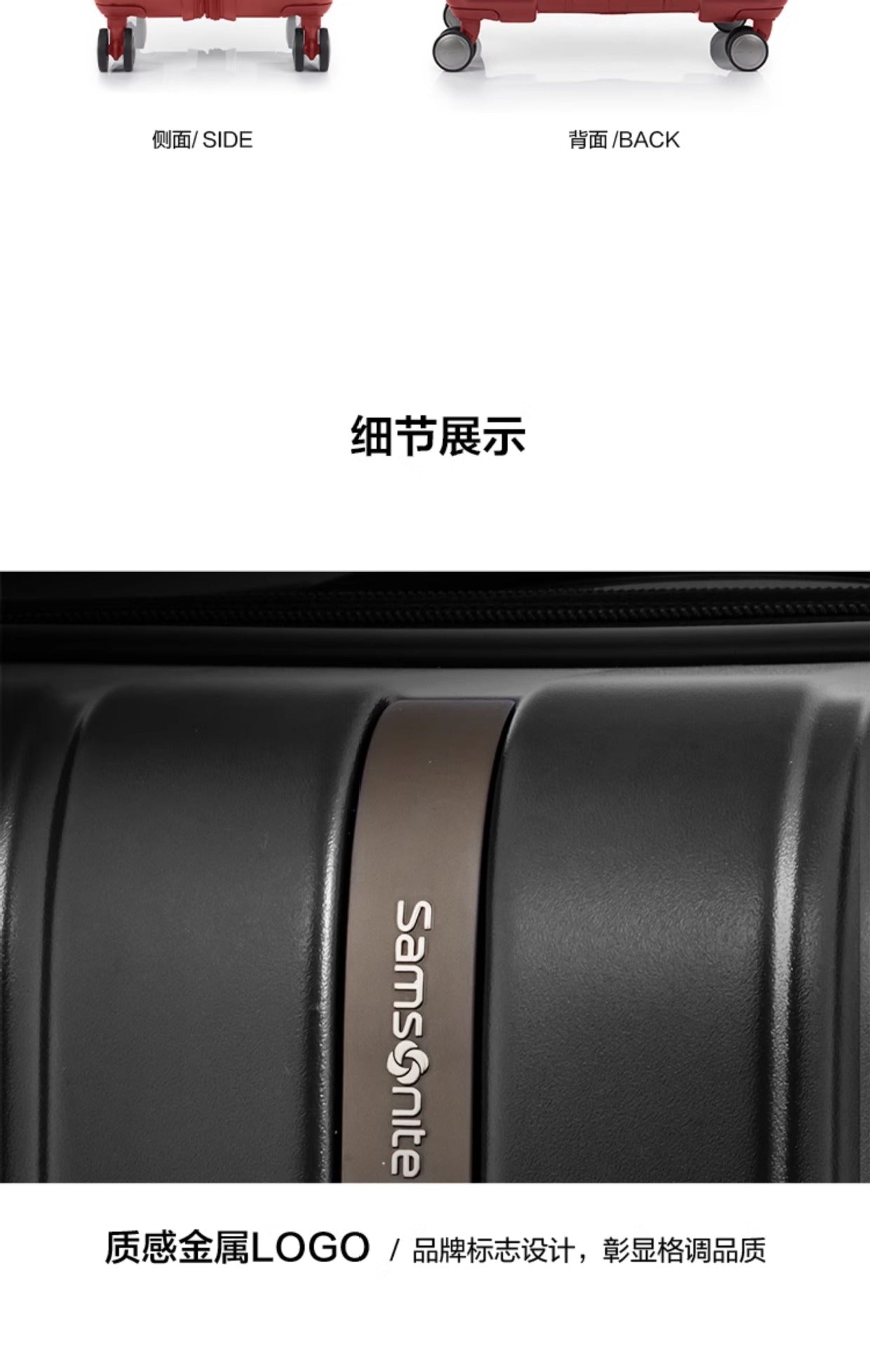 Samsonite NIAR Series Fashion Vertical Striped Wear-resistant Non-slip Travel Suitcase AY8Expandable Four-Wheel Trolley Case