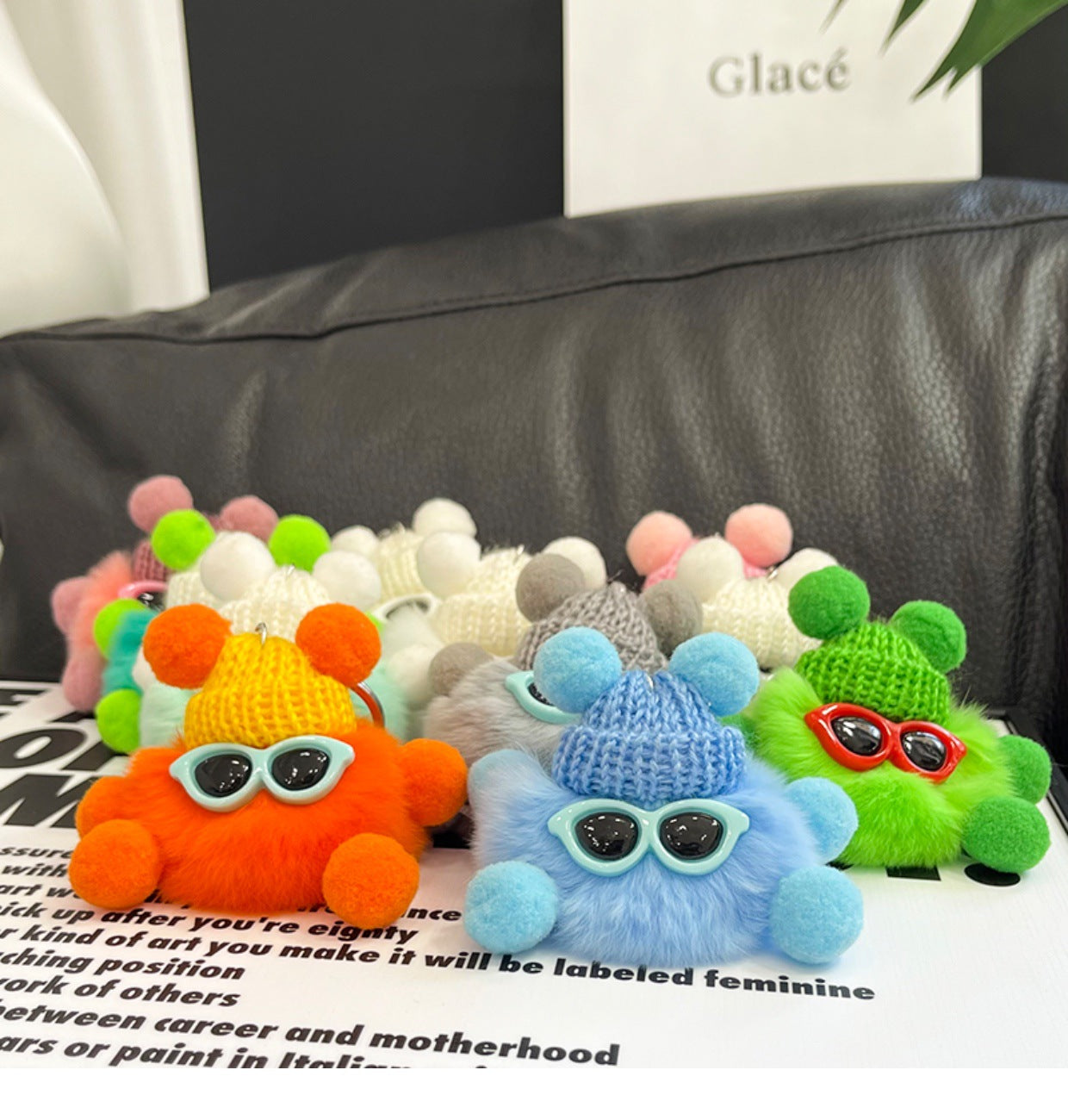 Rex Rabbit Fur Small Coal Ball Keychain Small Pendant Big Eyed Cartoon Plush Backpack Pendant High-end Small Gift http://detail.1688.com/offer/969101839202.html