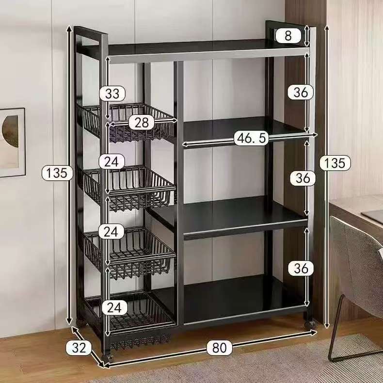 Kitchen Vegetable Basket Floor-standing Storage Rack Multi-layer Storage Vegetable and Fruit Rack Multi-functional Household Storage Basket
